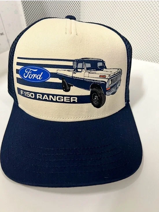 Ford F-150 Navy and Cream Trucker Hat (American Needle brand)