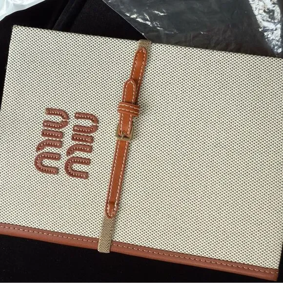 Brand new Miu Miu Tan and Brown notebook journal