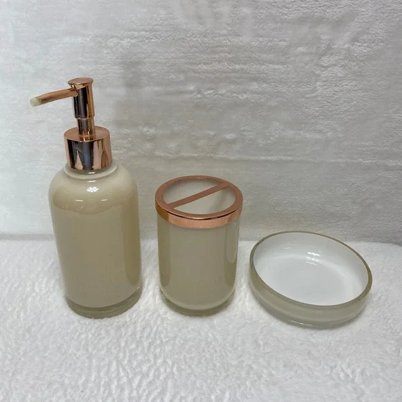 Threshold 3-Piece‎ Bathroom Accessory Set Soap Dispenser Toothbrush Holder Dish