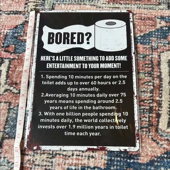 Funny bathroom metal sign 12x 8