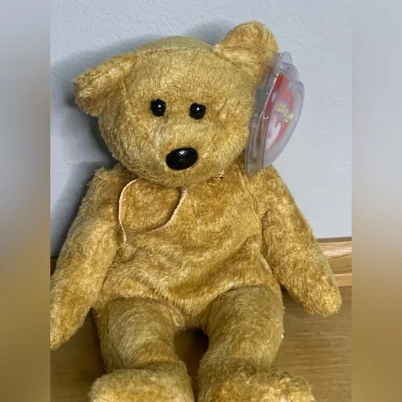 Rare Retired Ty Beanie Baby Cashew The Bear 2000 W/ Errors Tush Tag