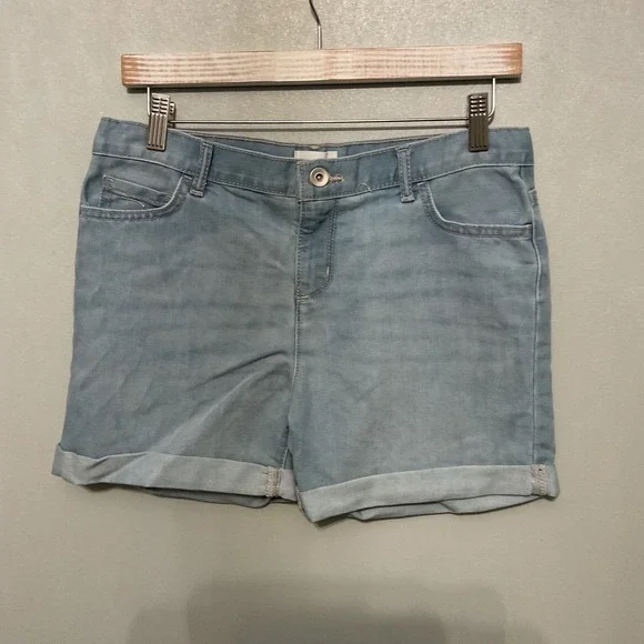 The‎ Children's Place Girls Light Wash Denim Cuffed Shorts Size 16