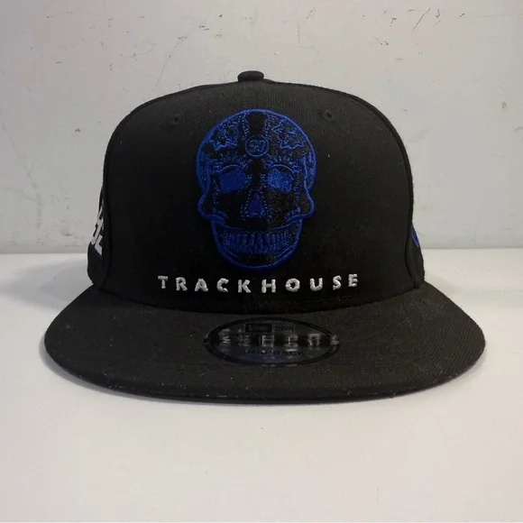 New Era TrackHouse NASCAR Cap Hat Snap Back Blue Black Skull 99 Logo