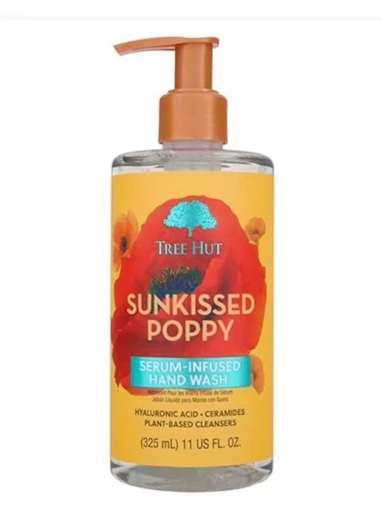 Tree Hut - Sunkissed Poppy Serum-Infused Hand Wash -Plant-Based Cleaners - 11 oz