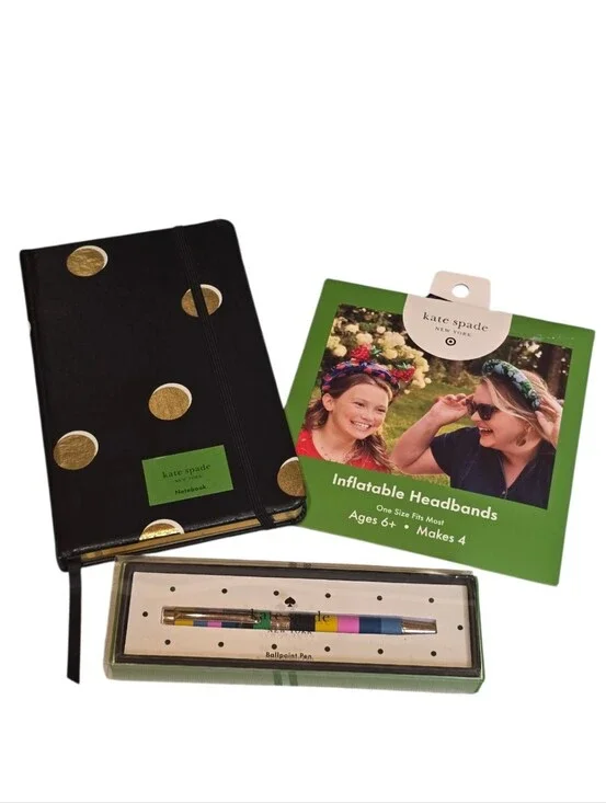 Kate Spade Notebook Pen Headband 3 Piece Bundle