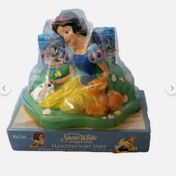 Disney Snow White Seven Dwarfs Floating Soap Dish & 3 Soaps Vintage 1990s New
