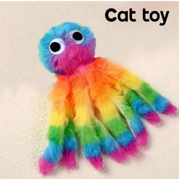 Colorful Plush Spider Cat Toy, NEW