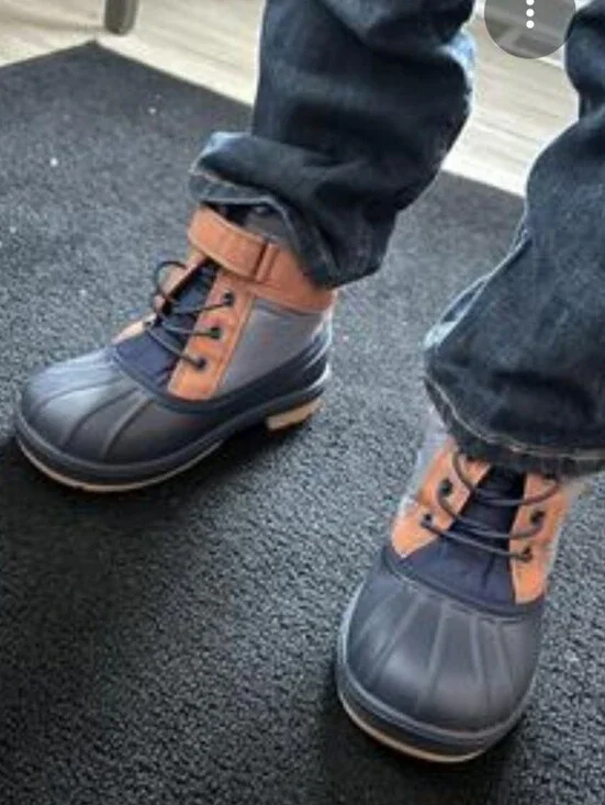 NWT Boy's The Children Place Snow Boots in Navy, Gray, and Brown