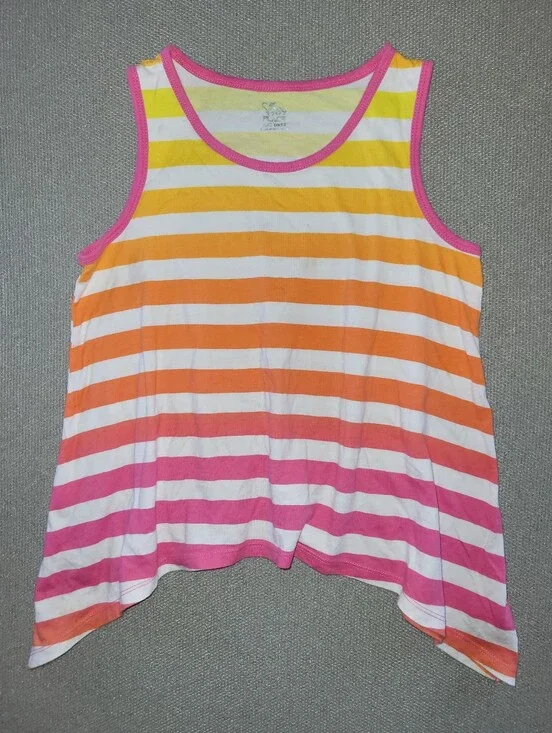 The Children's Place Size Large Bright Stripes Asymmetrical Tank Top