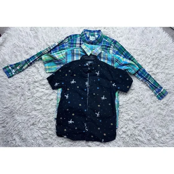 3 piece boys button down plaid shirt bundle size 10-12 by The Children’s Place,