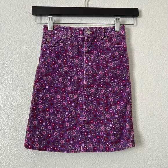 The Children’s Place purple floral corduroy pencil skirt