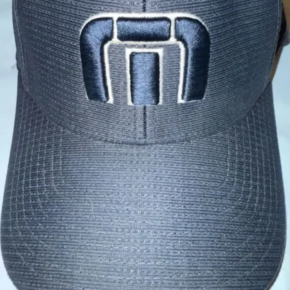 Travis Mathew Hat Cap Fitted Mens L XL Navy Blue Flexfit Golf Embroidered Logo