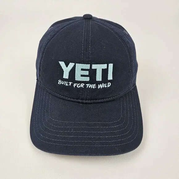 Yeti Coolers Leather Strap Full Panel Low Pro‎ Hat Cap Adjustable OSFM Navy Blue