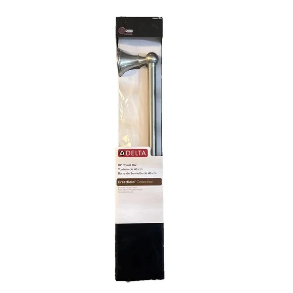 Delta Towel Bar Crestfield Collection 18 Inch Brushed Nickel Finish 136885-BN