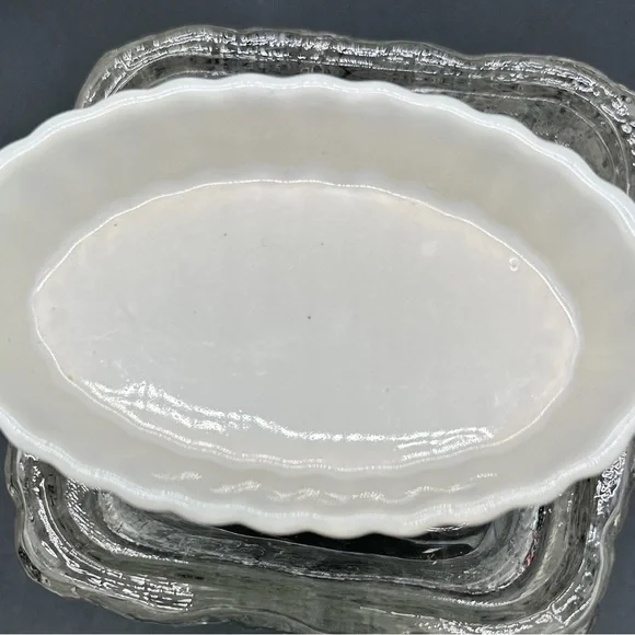 Vintage Hall China White Ceramic Planter Soap Dish Vanity‎ Tray