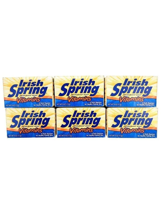 Vintage Irish Spring Soap Vitamins 4 Oz Bars Lot Of 6 Discontinued Retired New