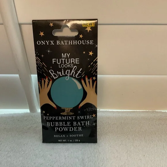 Onyx Peppermint Swirl Bubble Bath Powder - Teal Accents