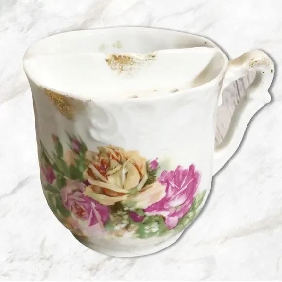 Vintage Roses Pattern Shaving Mug