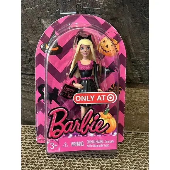 New Mattel 2014 Trick or‎ Treat Miniature Cat Barbie Doll Halloween Target Rare