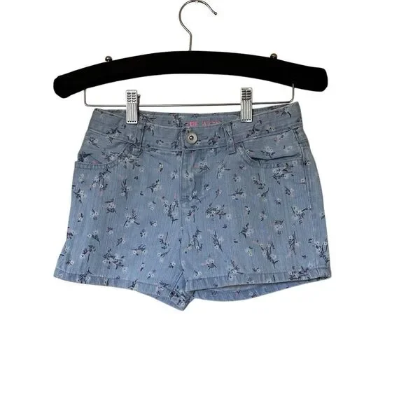 The Children’s Place Girls Floral Denim Shortie Shorts - Pink Sz 8