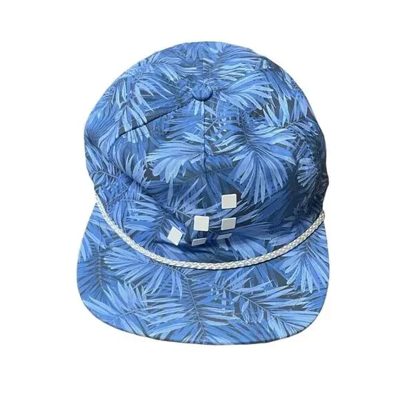 NEW Imperial Golf Tropical Floral Rope Brim Strapback Hat Cap Blue Adjustable Me