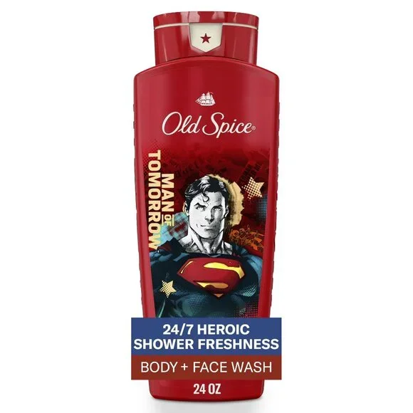 Old Spice Men's Body Wash, Bright Citrus, Superman, 24oz -New Unopened-