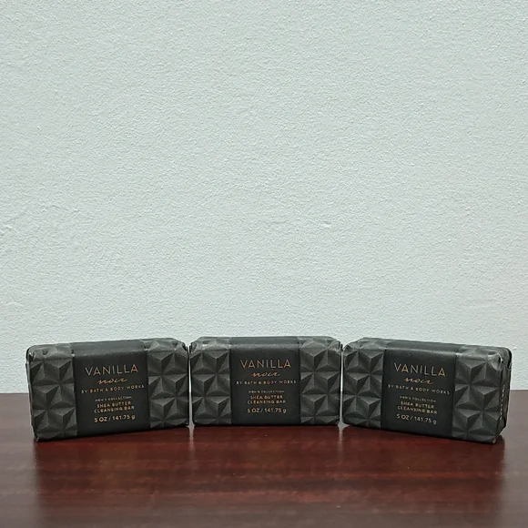 Bath & Body Works VANILLA NOIR 3 Piece Bar Soap Bundle Set