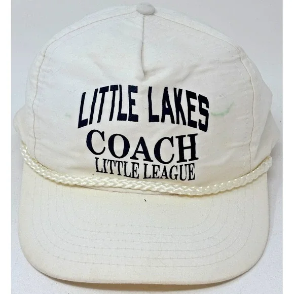Vintage Little Lakes Coach Little League Snapback Hat White Baseball Cap
