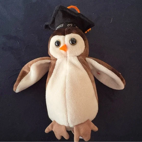 Ty “Wise” 5/31/97 Owl with Graduation Cap Beanie Baby