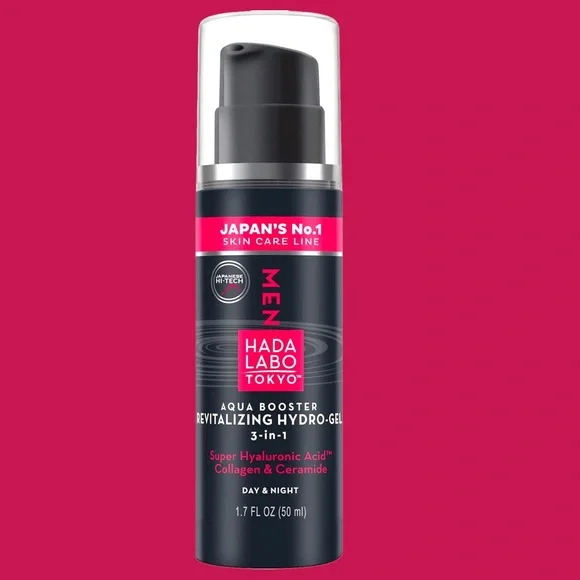 Hada Labo Tokyo Men Aqua Booster Revitalizing Hydro Gel 3 in 1, 1.7 Fl Oz. NWT.