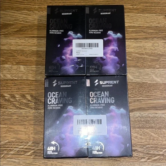 Bundle 4x NEW NIP SEALED SUPRENT OCEAN CRAVING Aluminum-free Men's Deodorant 50g