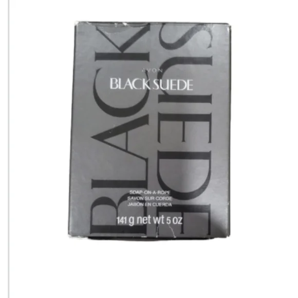 Avon Black suede soap on a rope 5 Oz