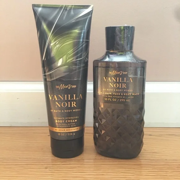 Bath & Body Works Black and Gold 2Piece Set Body Wash/ Cream