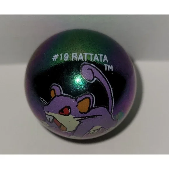 Vintage Iradescent Pokémon marble number 19 Rattata
