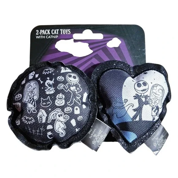Disney Nightmare Before Christmas Cat Toys 2 Pack‎ Jack and Sally with Catnip