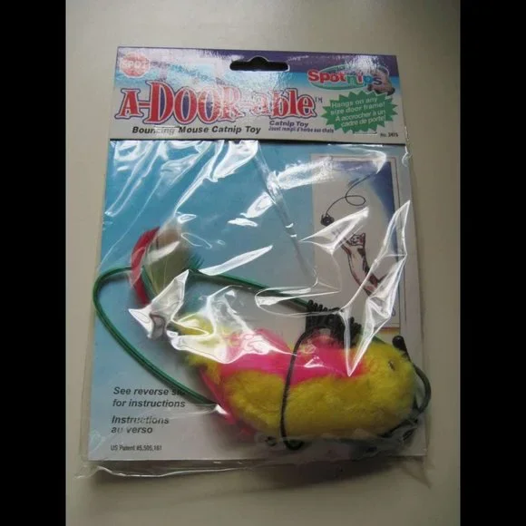 Spot Spotnips A-Door-able Bouncing Cat Nip Fun Toy Pink & Yellow Fish Mouse Bird