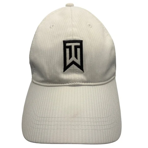 Nike Tiger Woods Collection Pinstripe Strapback Golf Hat White 401103