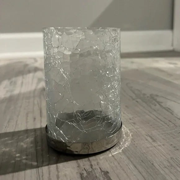 Glass with Metal Bottom Makeup Brush Holder