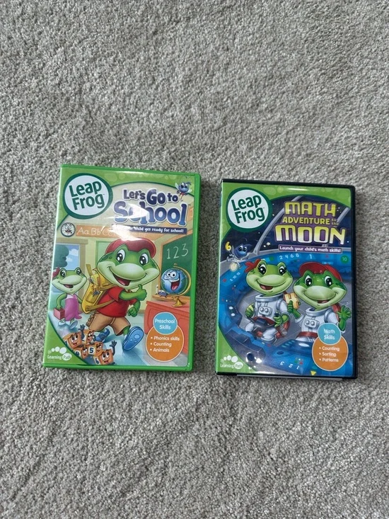 LeapFrog Kids DVD Set - Let's Go to School & Math Adventure to the Moon - Green