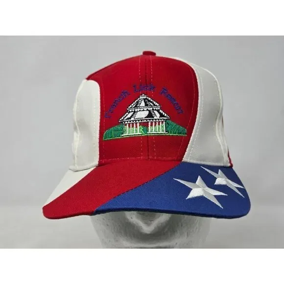 VINTAGE FRENCH LICK RESORT GOLF RED WHITE BLUE HAT CAP SNAPBACK