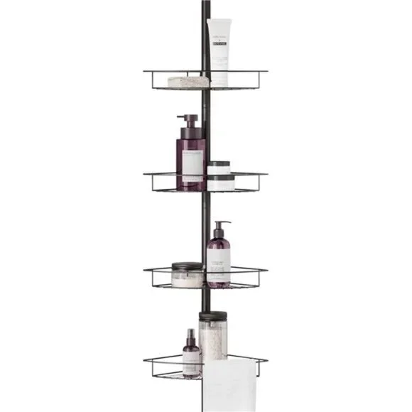 Home Tension Pole Shower Caddy, Adjustable Corner Shower Storage System