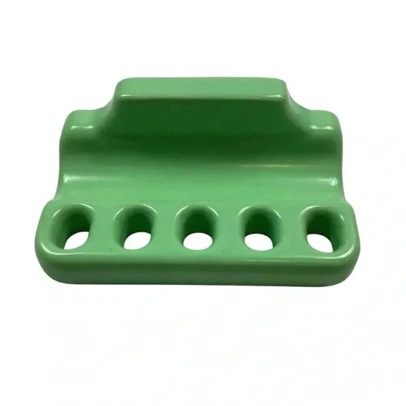 Vintage 1940/50s green porcelain ceramic toothbrush holder