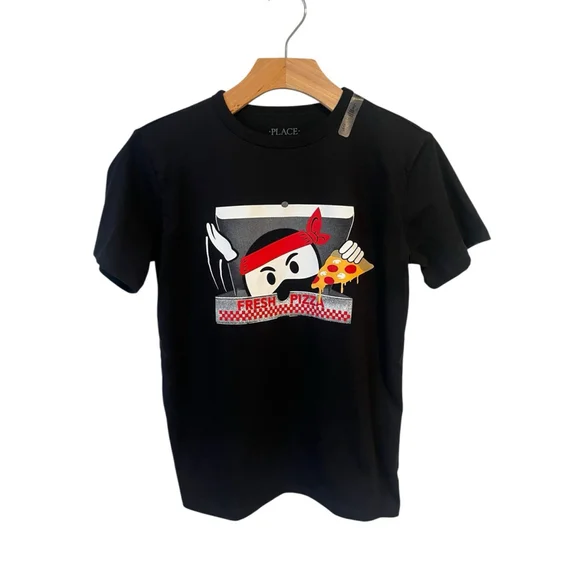 The Children's Place Boys Black Pizza Tee XXL