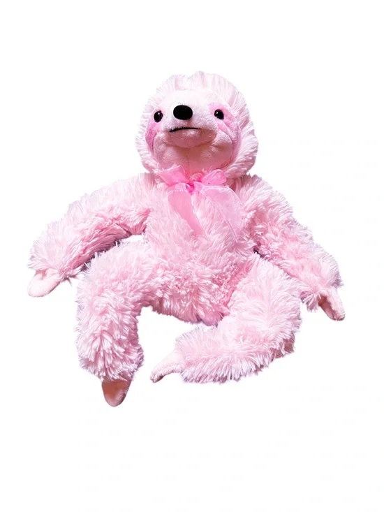 Dan Dee Collector's Choice Pink Sloth with Sheer Pink Neck Bow
