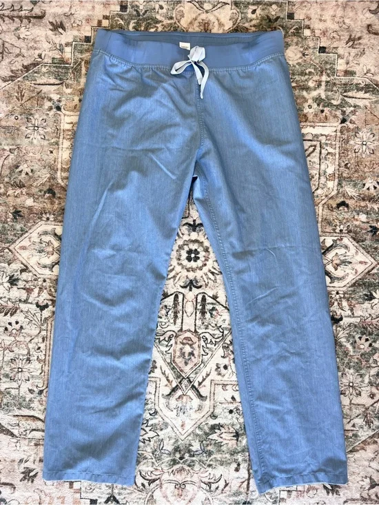 Figs Technical Collection Light Blue Straight Leg Scrub Pants- Large