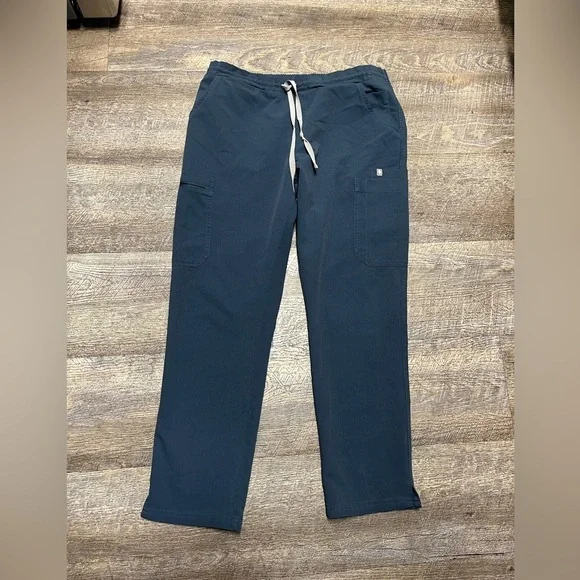 Figs Blue Cargo Pants with Elastic Waistband