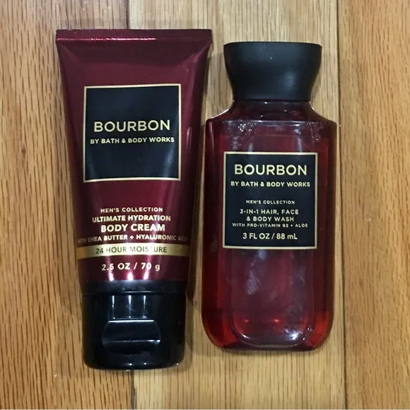 Bath & Body Works Bourbon Body Cream and Wash Set - Red