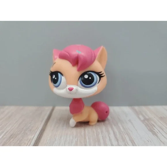 SUGAR SPRINKLES CAT Pink & Orange Authentic Littlest Pet Shop - Hasbro LPS