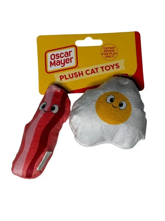 Oscar Mayer Bacon & Egg Cat Toys Plush Catnip Set