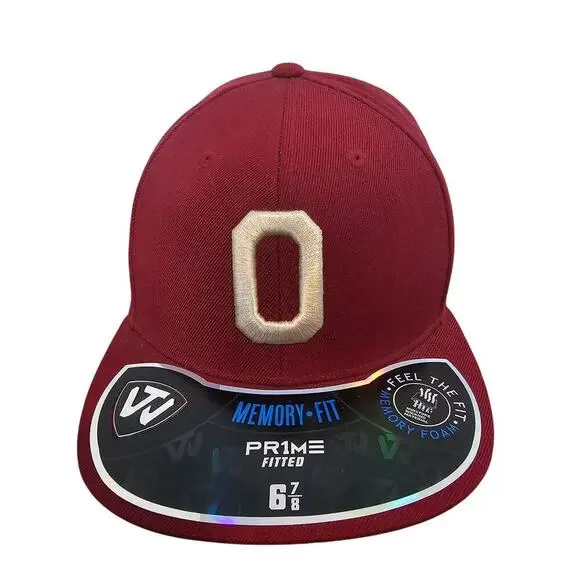 Oklahoma University Fitted Hat Cap Red Sz 6 7/8 OU Sooners NCAA SEC Preppy TOW